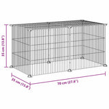 8-Panel Pet Cage Black 70x35x35 cm Steel - Close-Up Angle