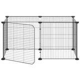 8-Panel Pet Cage with Door Black 35x35 cm Steel - Top-Down View
