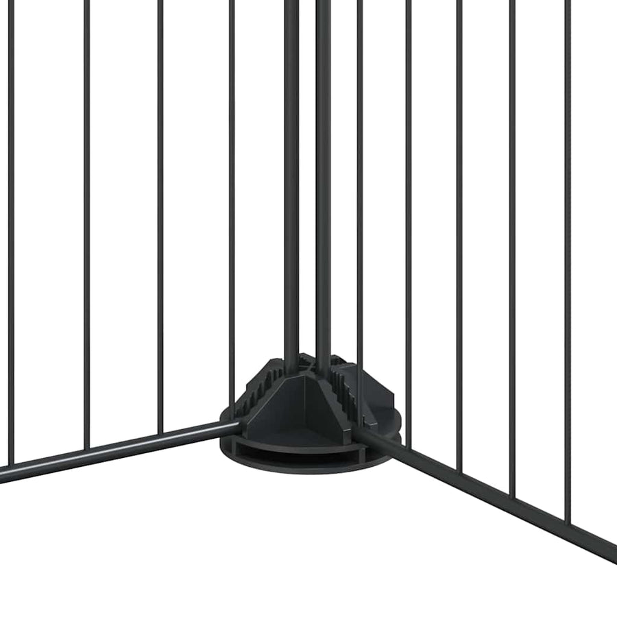 8-Panel Pet Cage with Door Black 70x35x35 cm Steel