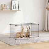 8-Panel Pet Cage with Door Black 35x35 cm Steel