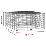 12-Panel Pet Cage with Door Black 35x35 cm Steel - Top-Down View