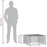 12-Panel Pet Cage with Door Black 35x35 cm Steel