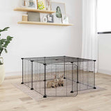12-Panel Pet Cage with Door Black 35x35 cm Steel