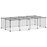 20-Panel Pet Cage with Door Black 35x35 cm Steel - Front View