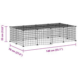 20-Panel Pet Cage with Door Black 35x35 cm Steel - Top-Down View