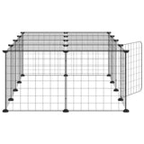 20-Panel Pet Cage with Door Black 35x35 cm Steel - 45-Degree Angle