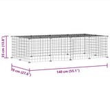 20-Panel Pet Cage with Door Black 35x35 cm Steel - Low Angle
