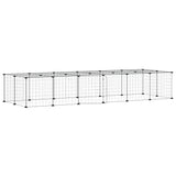 28-Panel Pet Cage with Door Black 35x35 cm Steel