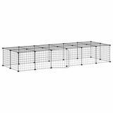 28-Panel Pet Cage with Door Black 35x35 cm Steel - Front View