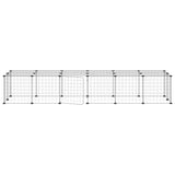 28-Panel Pet Cage with Door Black 35x35 cm Steel