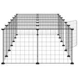 28-Panel Pet Cage with Door Black 35x35 cm Steel - 45-Degree Angle