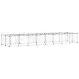 36-Panel Pet Cage with Door Black 35x35 cm Steel - Rear View
