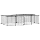20-Panel Pet Cage with Door Black 35x35 cm Steel - Front View