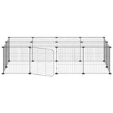 20-Panel Pet Cage with Door Black 35x35 cm Steel