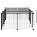 20-Panel Pet Cage with Door Black 35x35 cm Steel - 45-Degree Angle