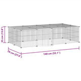 20-Panel Pet Cage with Door Black 35x35 cm Steel