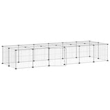 28-Panel Pet Cage with Door Black 35x35 cm Steel