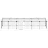 28-Panel Pet Cage with Door Black 35x35 cm Steel