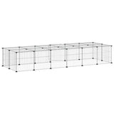28-Panel Pet Cage with Door Black 35x35 cm Steel
