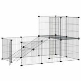 20-Panel Pet Cage with Door Black 35x35 cm Steel - Side View