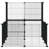 20-Panel Pet Cage with Door Black 35x35 cm Steel