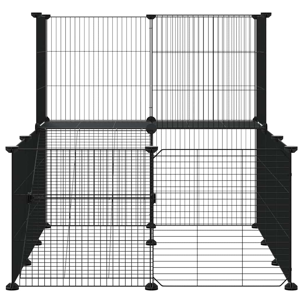 20-Panel Pet Cage with Door Black 35x35 cm Steel