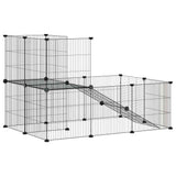 20-Panel Pet Cage with Door Black 35x35 cm Steel
