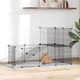 20-Panel Pet Cage with Door Black 35x35 cm Steel