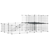 36-Panel Pet Cage with Door Black 35x35 cm Steel