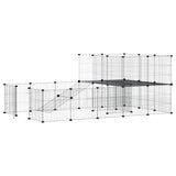 36-Panel Pet Cage with Door Black 35x35 cm Steel