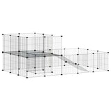36-Panel Pet Cage with Door Black 35x35 cm Steel