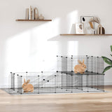 36-Panel Pet Cage with Door Black 35x35 cm Steel