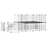 44-Panel Pet Cage with Door Black 35x35 cm Steel - Side View