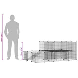 44-Panel Pet Cage with Door Black 35x35 cm Steel - Extra Image