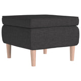 Armchair with Stool Dark Grey Fabric - 45-Degree Angle