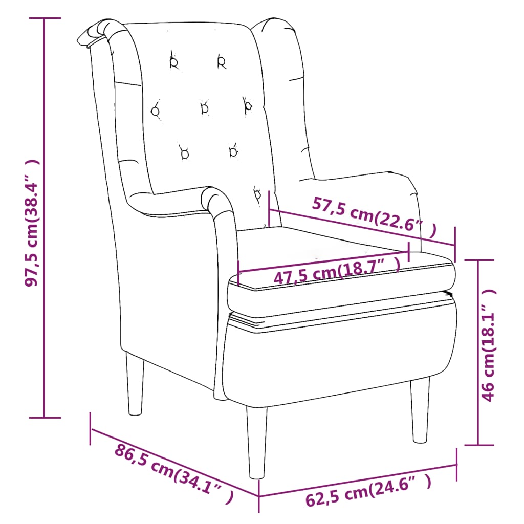 Armchair with Stool Dark Grey Fabric