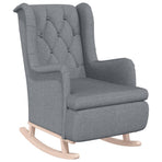 Armchair with Rocking Legs and Stool Light Grey Fabric