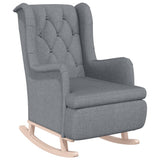 Armchair with Rocking Legs and Stool Light Grey Fabric - Top-Down View