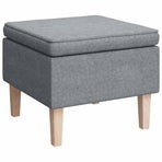 Armchair with Rocking Legs and Stool Light Grey Fabric