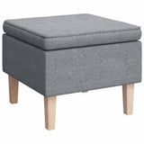 Armchair with Rocking Legs and Stool Light Grey Fabric - 45-Degree Angle