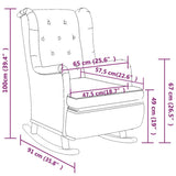 Armchair with Rocking Legs and Stool Light Grey Fabric