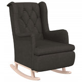Armchair with Rocking Legs and Stool Dark Grey Fabric - Top-Down View