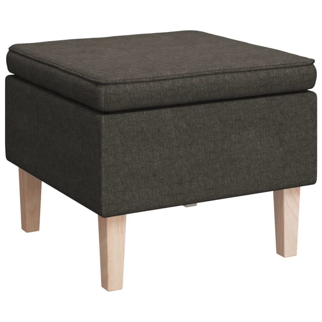 Armchair with Rocking Legs and Stool Dark Grey Fabric