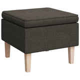 Armchair with Rocking Legs and Stool Dark Grey Fabric - 45-Degree Angle