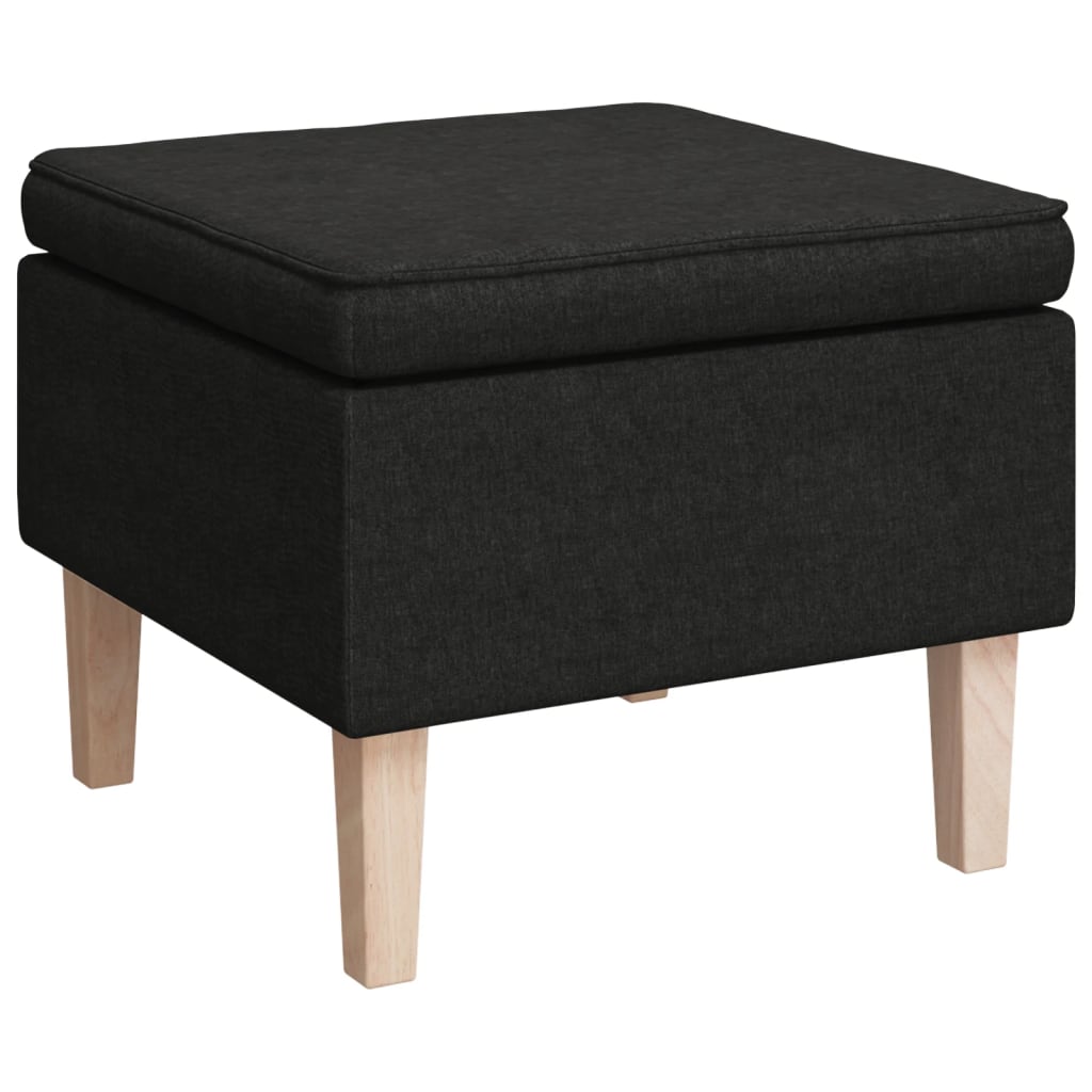 Armchair with Rocking Legs and Stool Black Fabric