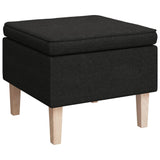 Armchair with Rocking Legs and Stool Black Fabric