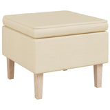 Armchair with Rocking Legs and Stool Cream Fabric - 45-Degree Angle