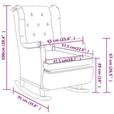 Armchair with Rocking Legs and Stool Cream Fabric
