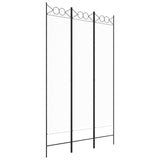 3-Panel Room Divider White 120x200 cm Fabric - Front View
