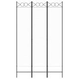 3-Panel Room Divider White 120x200 cm Fabric